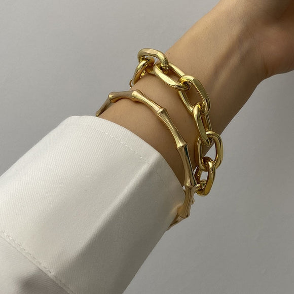 Gold Color Metal Chain Bracelet