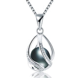 Natural Pearl Silver Pendant Necklace