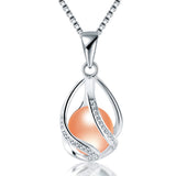 Natural Pearl Silver Pendant Necklace