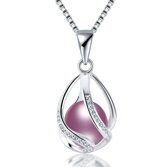 Natural Pearl Silver Pendant Necklace