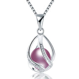 Natural Pearl Silver Pendant Necklace