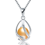 Natural Pearl Silver Pendant Necklace