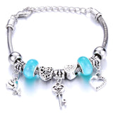 Charm Bracelet Love Heart Key and Lock Bracelet