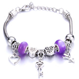 Charm Bracelet Love Heart Key and Lock Bracelet