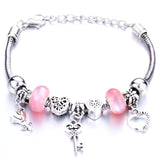 Charm Bracelet Love Heart Key and Lock Bracelet