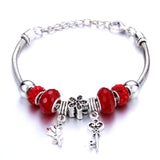Charm Bracelet Love Heart Key and Lock Bracelet