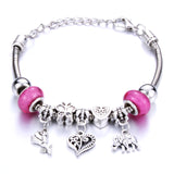 Charm Bracelet Love Heart Key and Lock Bracelet