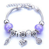 Charm Bracelet Love Heart Key and Lock Bracelet