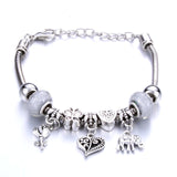 Charm Bracelet Love Heart Key and Lock Bracelet