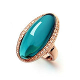 Rose Gold Color Green Austrian Crystal Rings