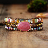Leather Wrap Bracelet With Stones